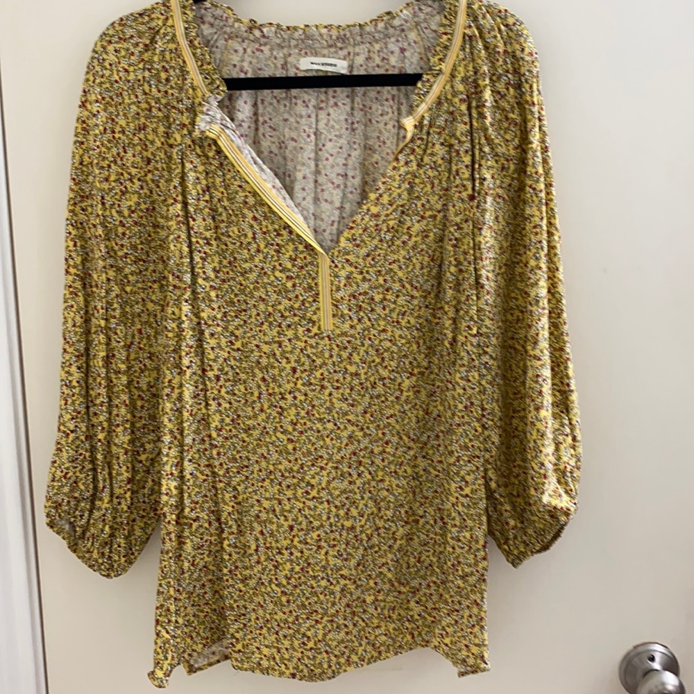 Yellow Print Blouse